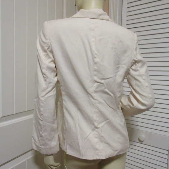 Banana Republic Womens Blazer Jacket 6 Silk Wool Cream Off-White Preppy Academia - Picture 6 of 8